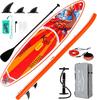 FunWater 11'6" Classic SUP Board Set – 8kg, 150kg Capacity, 15cm Thick – Incl. Paddle, Pump, Backpack – Koi Red - SUPFR01E