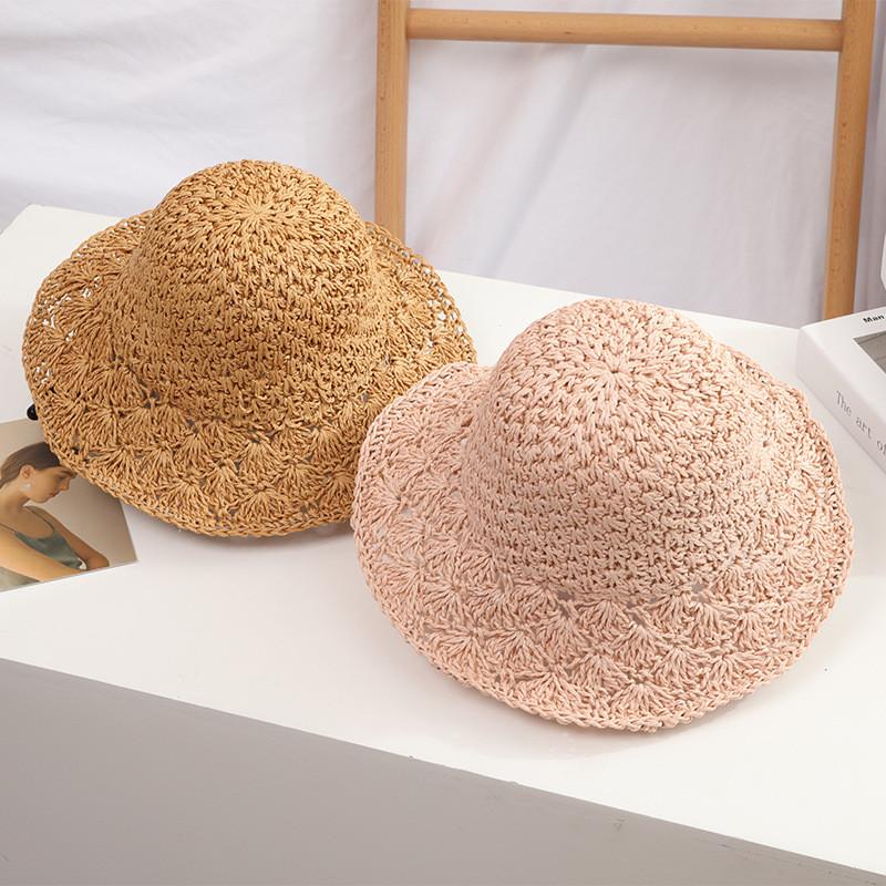 Summer Woven Straw Hat With Wide Brim For Adults And Kids Sun Protection Beach Vacation