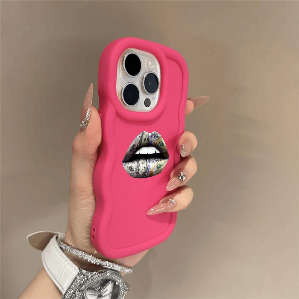 LZ18 Lips kiss Wave Silicone Phone Cases for Samsung A15 S23 FE S24 Ultra A34 A54 A14 A55 Motorola G32 OnePlus Soft Cover