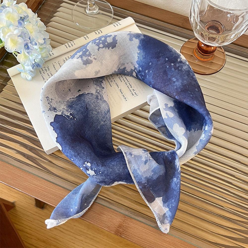 Französisches Retro-Blumen-Spitzen-Stirnband Damen Süßer Seidenschal Strandtasche Kopf Dreieckstuch Literarischer Fotoschal