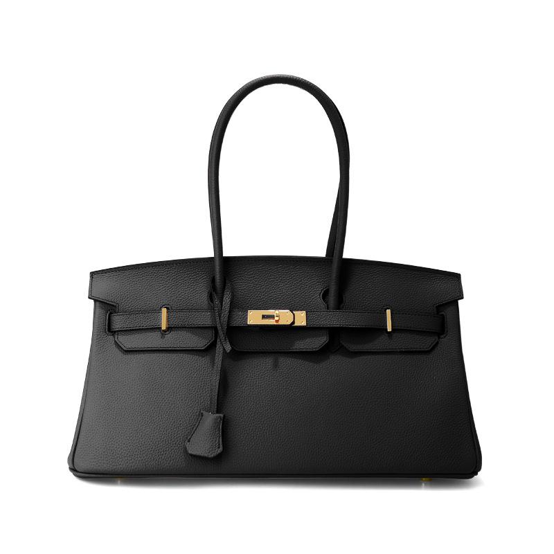 First Layer Cowhide Horizontal Platinum Bag