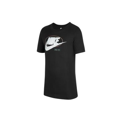 Sportswear Amplify Letter Logo Digital Print Crew Neck Casual Short Sleeve T-Shirt Kids T-Shirts Black DR9672-010
