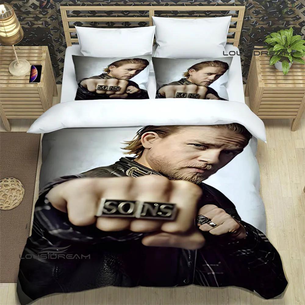 Sons of Anarchy Retro Printed Bedding Sets Exquisite Supplies Set Duvet Cover Bed Comforter Set Bedding Set Luxury Birthday Gift