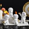 Romance Baby Little Angelic with Heart Desktop Figurine Resins Cherub Statue Sculpture Ornament for Valentines Gifting