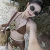 Women's Korean One-Shoulder Halter Backless High-Waisted Tummy-Control One-Piece Swimsuit