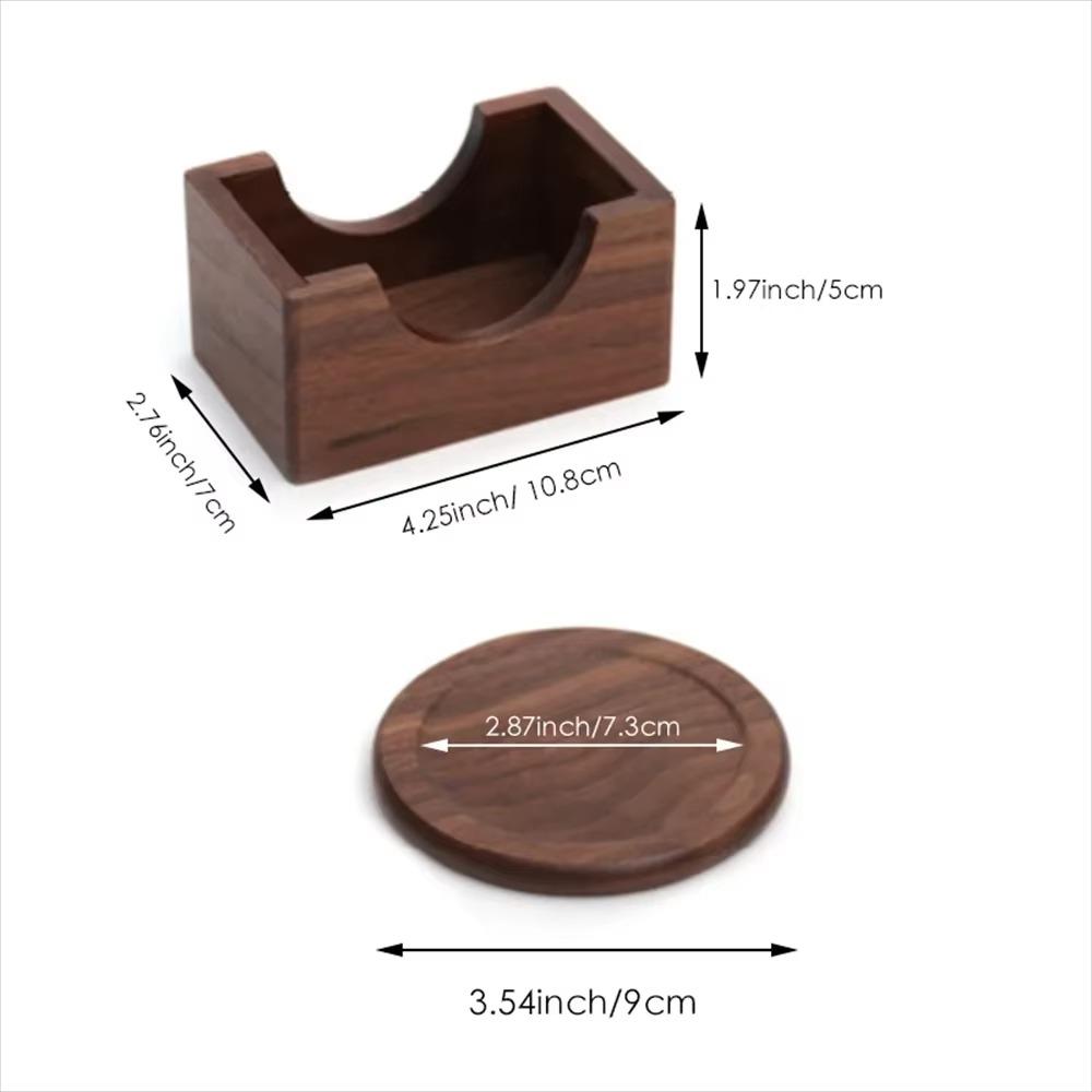 6pcs/set Japanese Style Teacup Mat Non-slip Insulated Placemat Durable Wood Coaster Dish