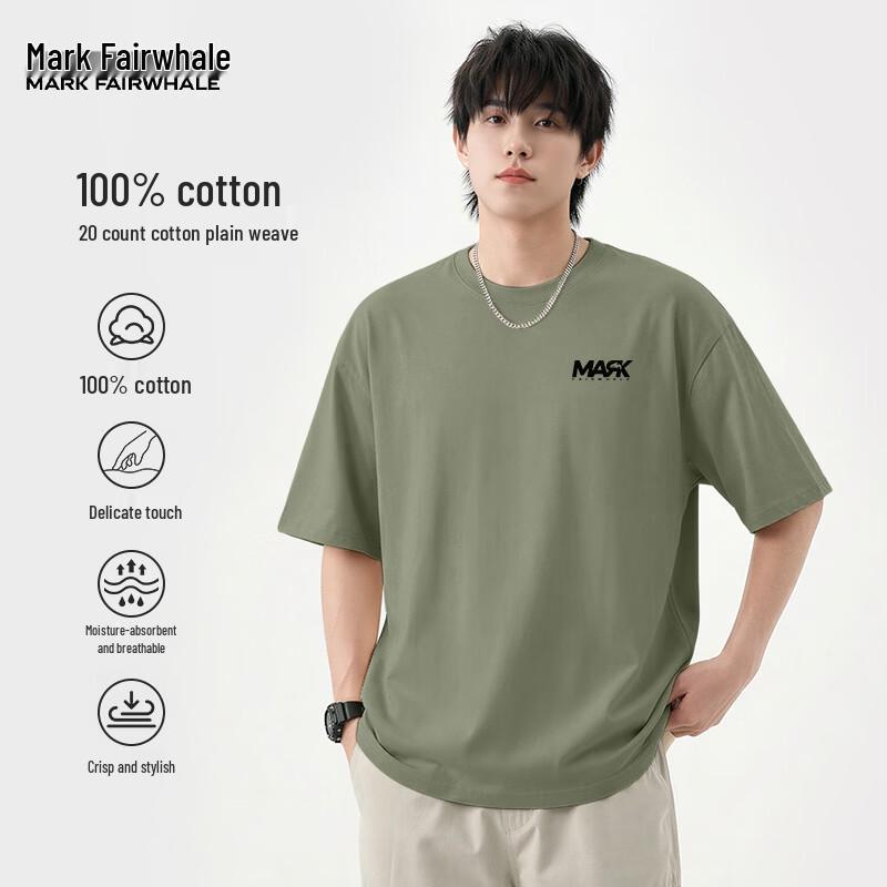 MARK FAIRWHALE Men's Letter Print Short Sleeve T-Shirt