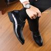 Old Man's Head Men's Cowhide Formal Shoes Business Casual Shoes Young Men's Wedding Shoes Trendy British Style with An Increase In Height