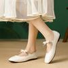 Fashion Flat Shoes for Women 2025 New Spring and Autumn Bow Shallow Mouth French Retro Ballet Red Mary Jane Shoes Large Size 44 43