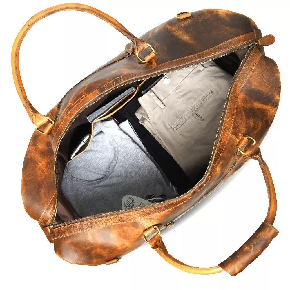 Cestovní taška z pravé kůže Víkendová taška Buffalo Leather Duffle Bag
