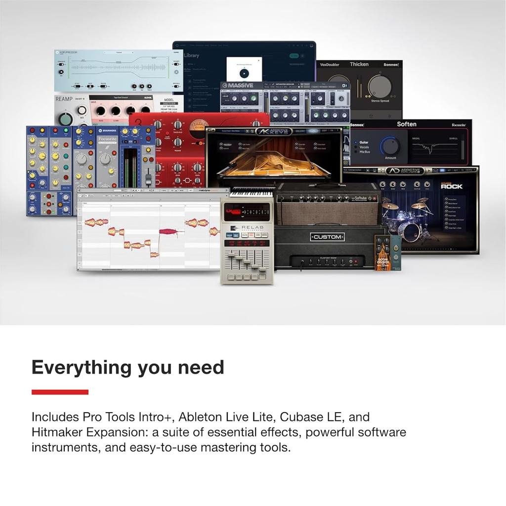 Focusrite Scarlett 2i2 4th Generation USB Audio Interface for Recording, Songwriting, Streaming, and Podcasting - All the software you need for