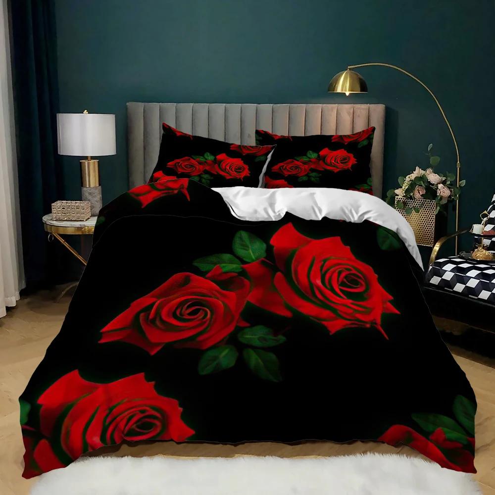 Комплект постельного белья с красными розами — фото 4