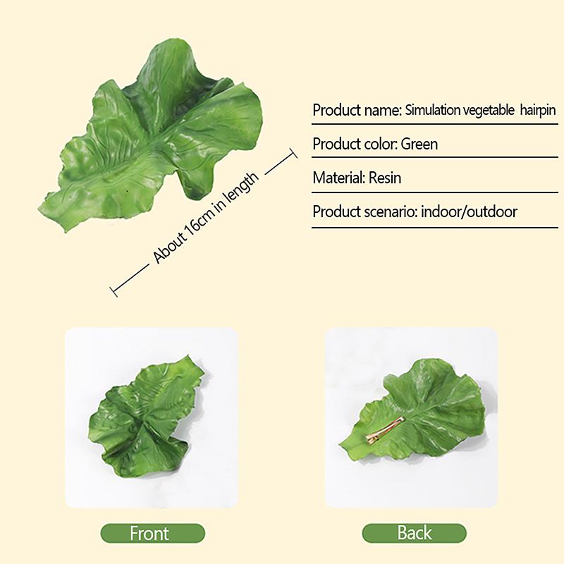 Creative Simulation Lettuce Hair Clip Green Vegetable Leaves Hair Ornaments Girl Headdress
