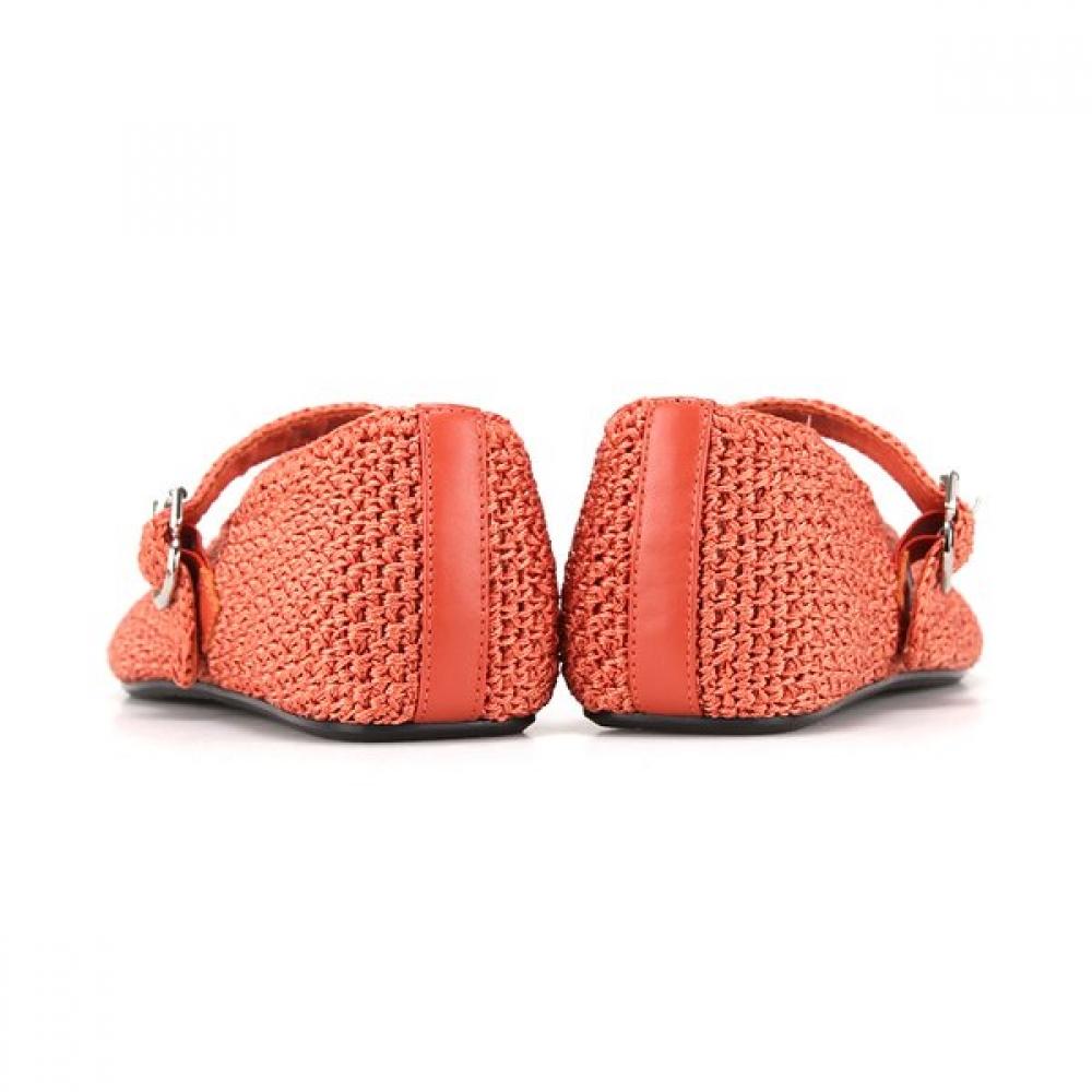 Barbara Handmade Knit Fabric Mary Jane Flat 0.5cm Bbj150or