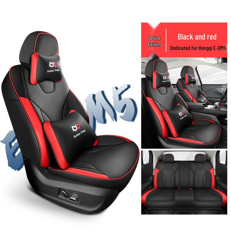 QQG Sport Leather Seat Cushion for FAW Hongqi E-QM5 - All-Season Full Wrap Cover