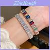 Bracciale aperto geometrico con zirconi e zirconia cubica per un elegante abbigliamento da ufficio