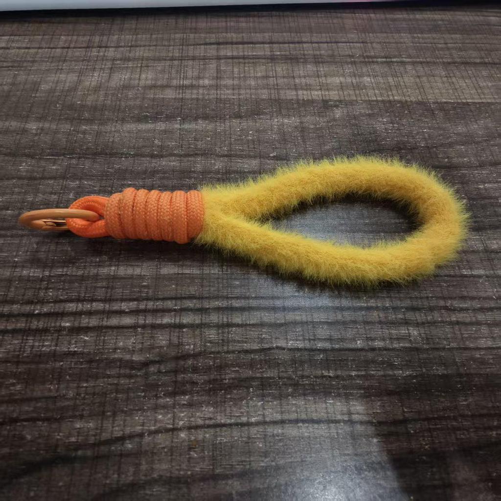 Creative Plush Mobile Phone Wrist Lanyard - Fashionable Anti-Drop Keychain with Single Buckle for Autumn and Winter