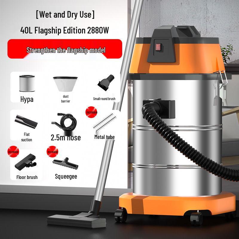 High-Power Wet/Dry Vacuum Cleaner for Home, Workshop, Car Wash, Grout, and Industrial Use