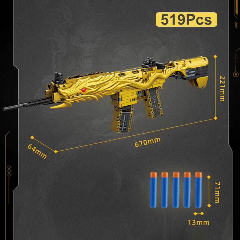Pistol de Asalt Militar Tehnic Golden Desert Eagle M416 Model Blocuri de Construcție Joc WW2 Pistol Dragon Cărămizi MOC Jucării Pentru Copii Cadou