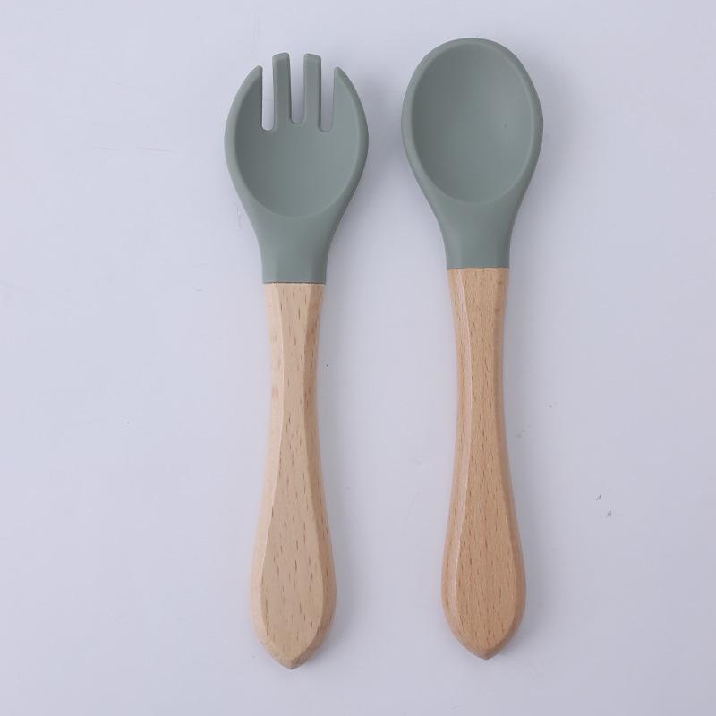 Children's Silicone Divided Plate Set: Food-Grade Tableware with Fork & Spoon for Babies and Toddlers