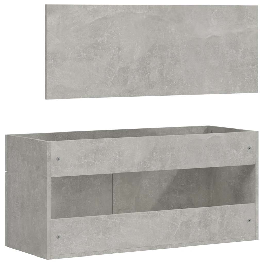 Bathroom Cabinet with Mirror Concrete Grey Particleboard