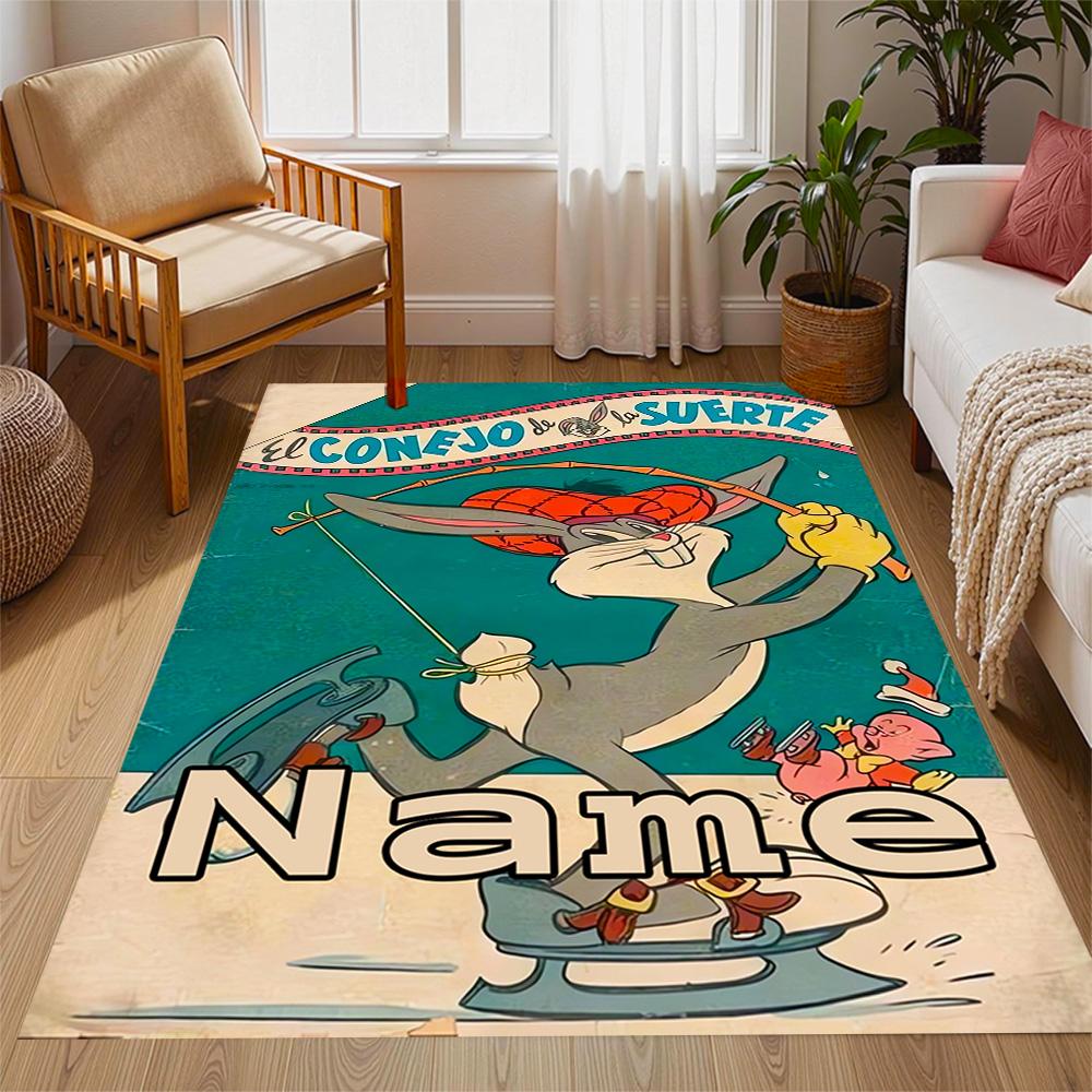 Looney Sweet Tweet Adventure Customizable Name Floor Rug Office Rug Perfect for Playrooms Outdoor Living Rooms Dormitory Antislip Carpet Decorate Offi