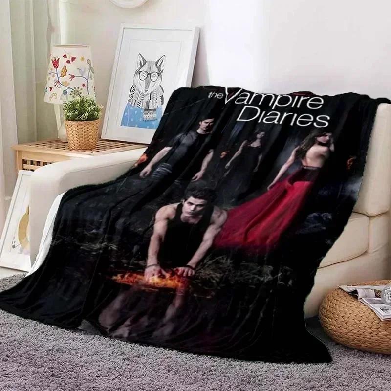 The Vampire Diaries 3D Printed Flannel Plush Blanket Bedspread Sofa Lazy Blanket Outdoor Lunch Break Blanket Travel Quilt Cover