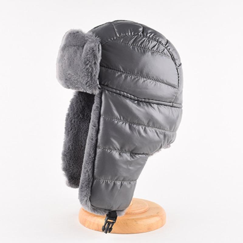 Пуховая тканевая шапка Thunderclap для мужчин и женщин, зимняя утепленная теплая защитная шапка для ушей, кепка для полетов на открытом воздухе One Size серый