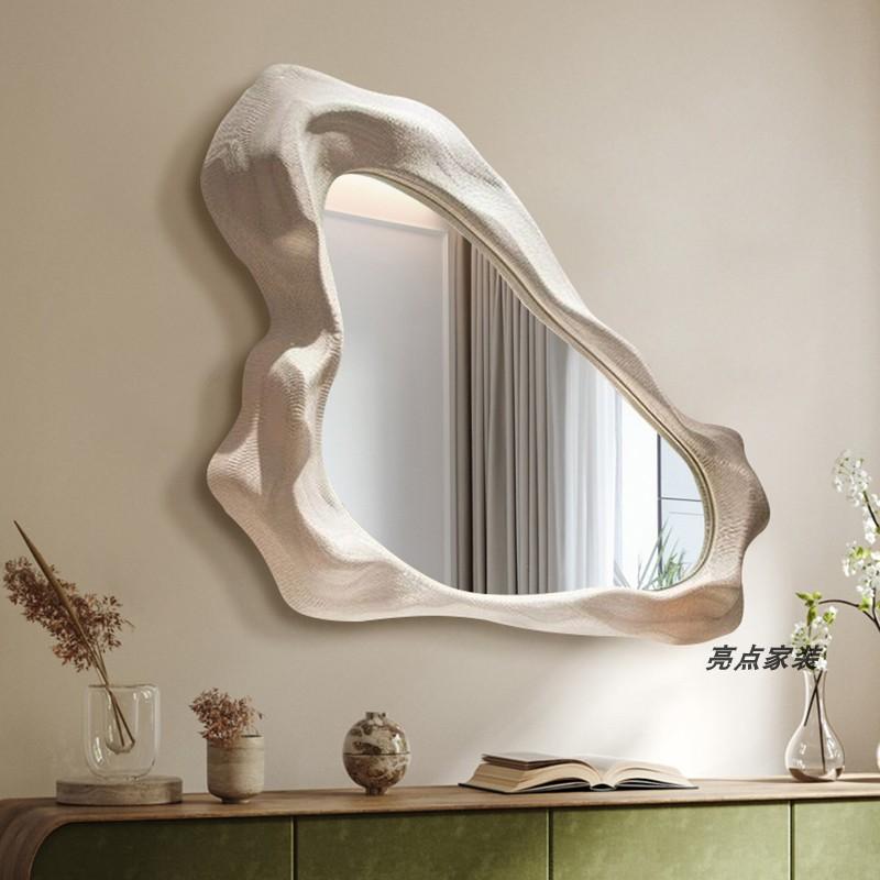 European creative irregular decorative mirror entrance special-shaped wall hanging light luxury bathroom vanity mirror