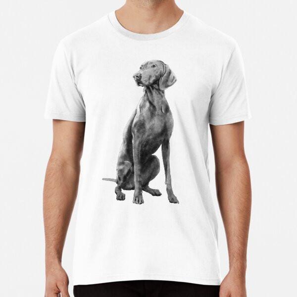 

Sitting Weimaraner Dog Premium T-Shirt S to 5XL Made in the AU/USA T-Shirt S