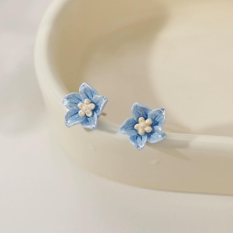 

Vintage Color Flower Petal Earrings Luxury Women Travel Seaside Wearable Jewelry Girls Photo Props Fashion Elegent 3D Earring