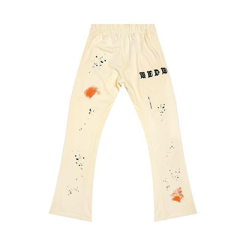 

Medm Chinese Fad American Retro Splash Ink Exercise Casual Pants Men Spring and Autumn Trends Loose Straight-Leg Wide-Leg Pants Beige XS