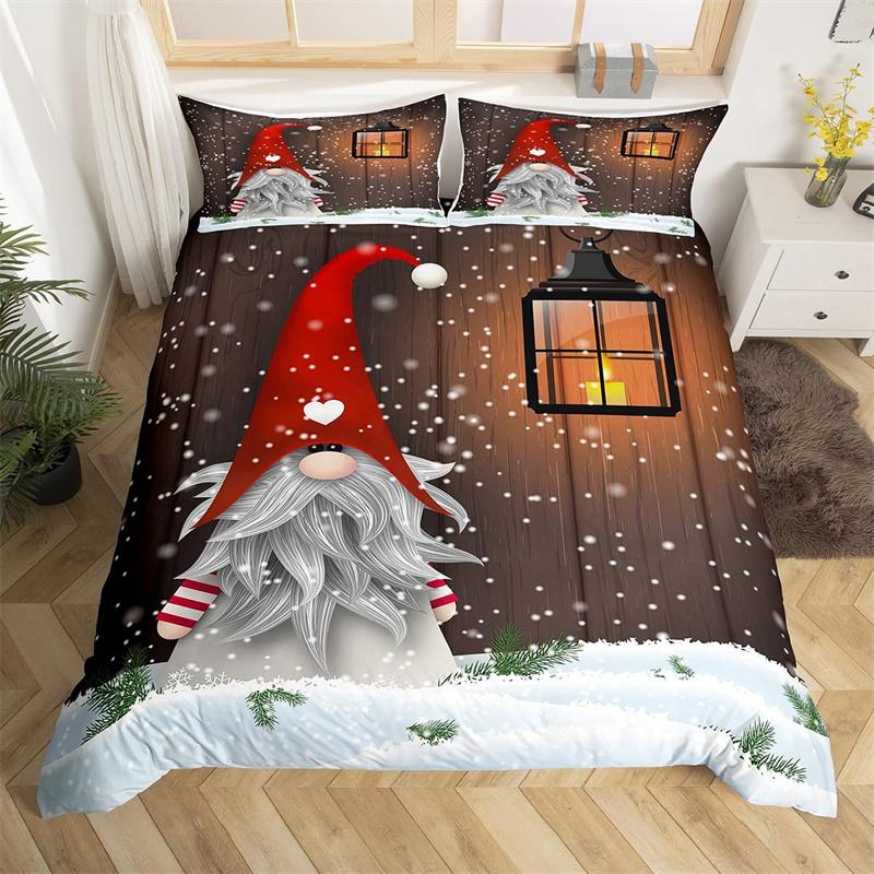 Cozy Elegant Single Queen Christmas Santa Claus Polyester Mermaid Tail Gnome Comforter Quilt Comforter (quilt)-EU Single(135*200cm)3pcs
