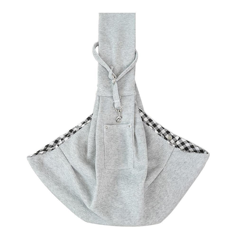 Reversible Pet Carrier Bag for Small Dogs & Cats, Breathable Soft Polyester with Wide Shoulder Strap and Pocket, Snap Closure