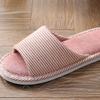 Striped Women's Home Slippers House Shoes Flip Flops Woman Soft Sole Indoor Slippers Open Toe Couple Shoes