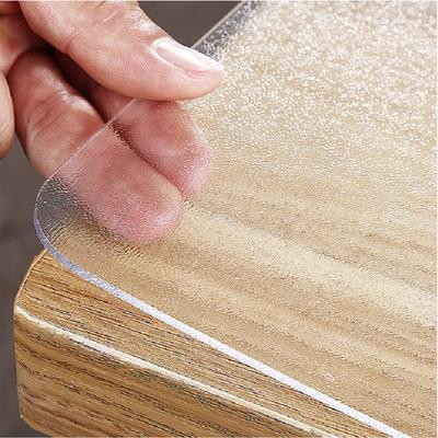 Yueboa Transparent Embossed Tablecloth, 90x150cm, 1.5mm Thick PVC Table Mat, Clear Vinyl, Odorless PVC Desk Mat, Table Cover, Shrink-Free, Waterproof,
