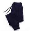 Men Solid Color Casual Sweatpants Drawstring Elastic Waistband Pockets Sport Pants Wide Leg Jogging Pants