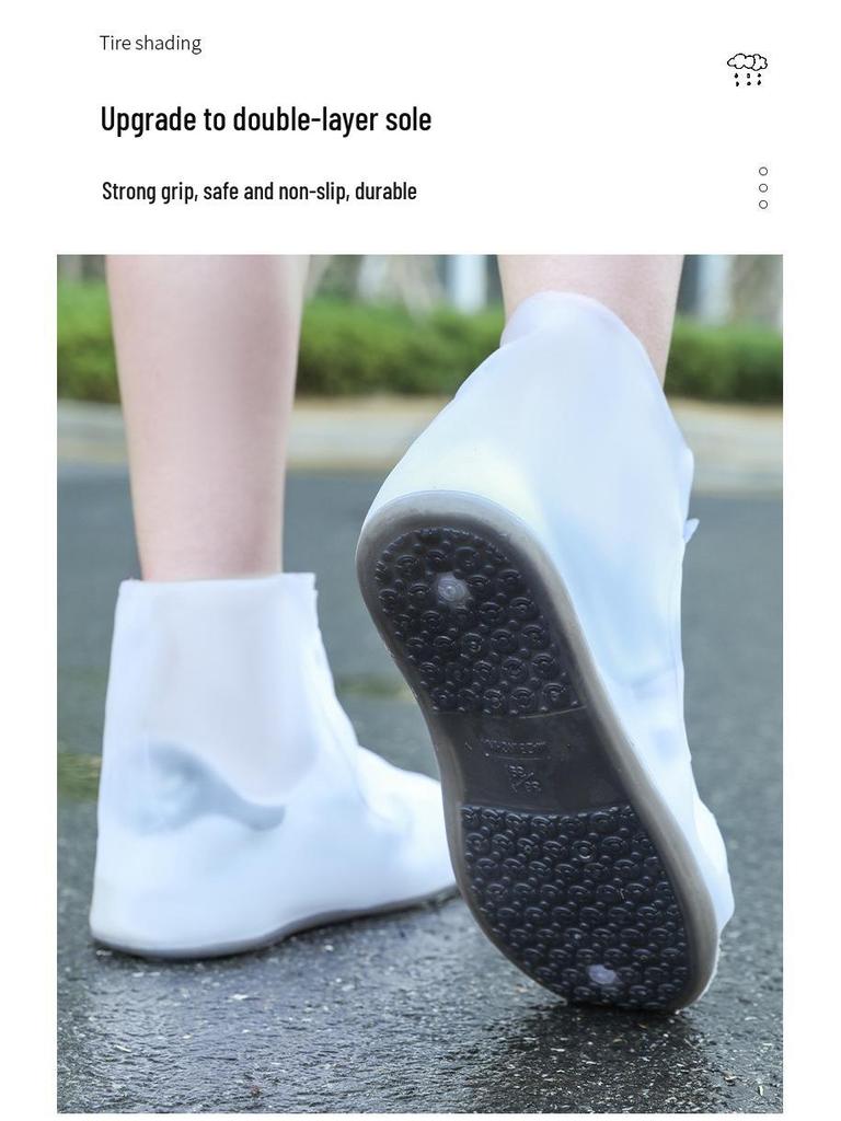 Women's Waterproof Non-Slip Silicone Rain Boots - Reusable, Rainproof, Wear-Resistant, Thickened Overshoes for Adults