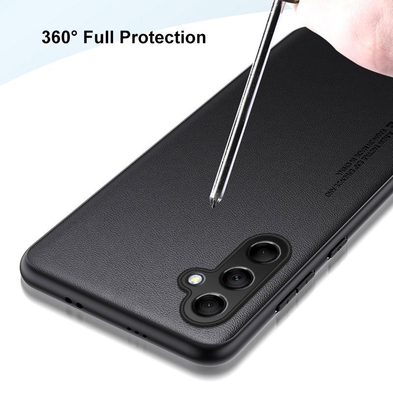 Luxuriöse PU-Lederhülle für Samsung Galaxy M54 F54 5G Rückseite Matt Stoßfest Silikon Vollschutz Handyhülle Coque