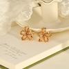 18k Flower Earrings Personalized Simple Temperament Stud Earrings Versatile Fashion High Sense Earrings Women