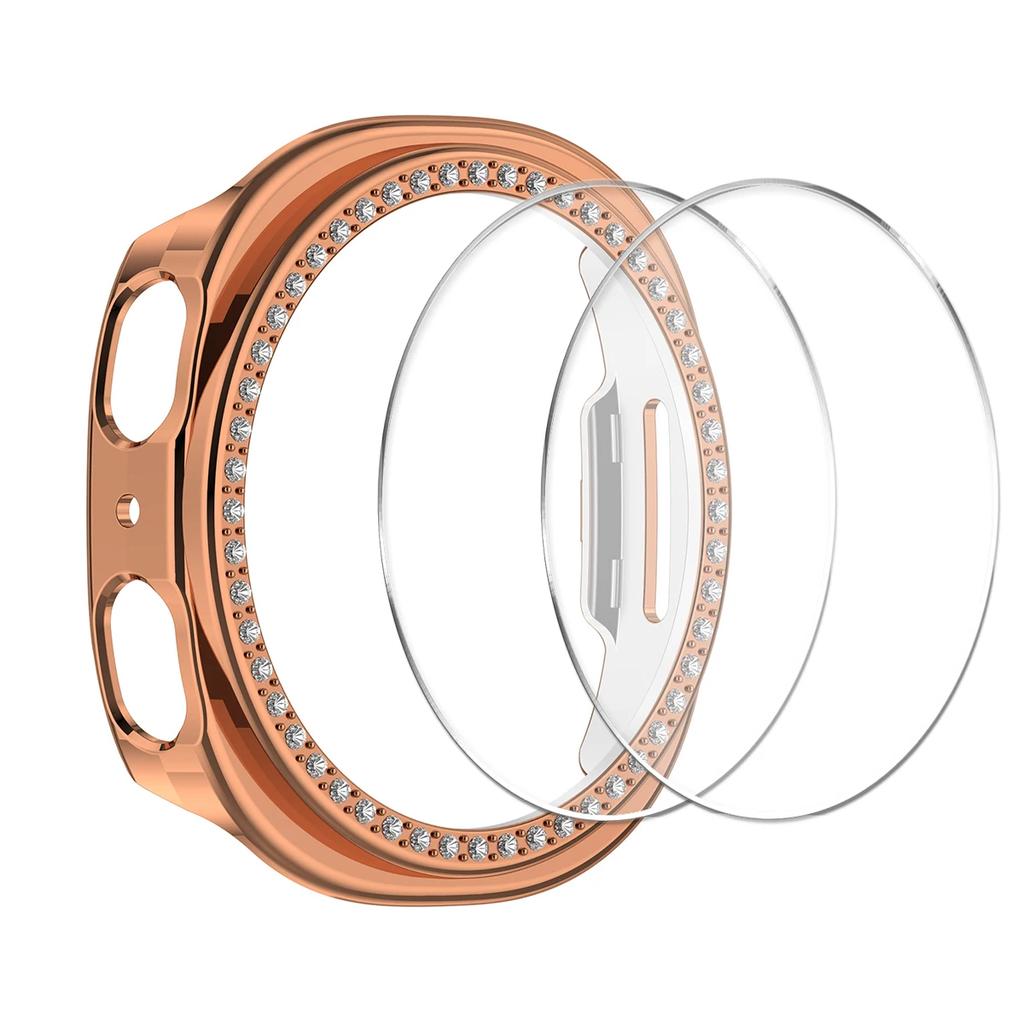 Diamond Case+ Glass For Samsung galaxy watch 8 40mm 44mm Accessories PC Protective Bumper shell for galaxy watch 8 cover