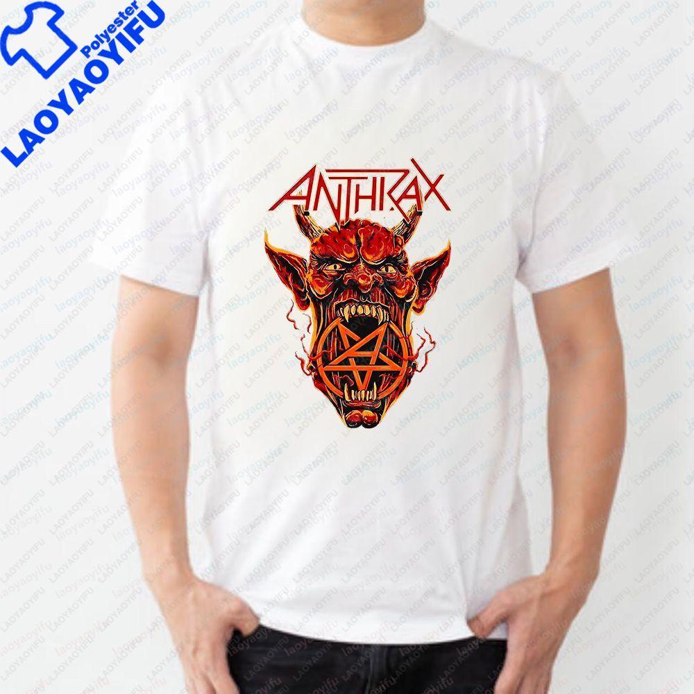 Unique Anthrax Print T-shirt - Unisex Trendy Short-sleeved, All-purpose Pattern Large-sized T-shirt for Both Unisex and WoUnisex