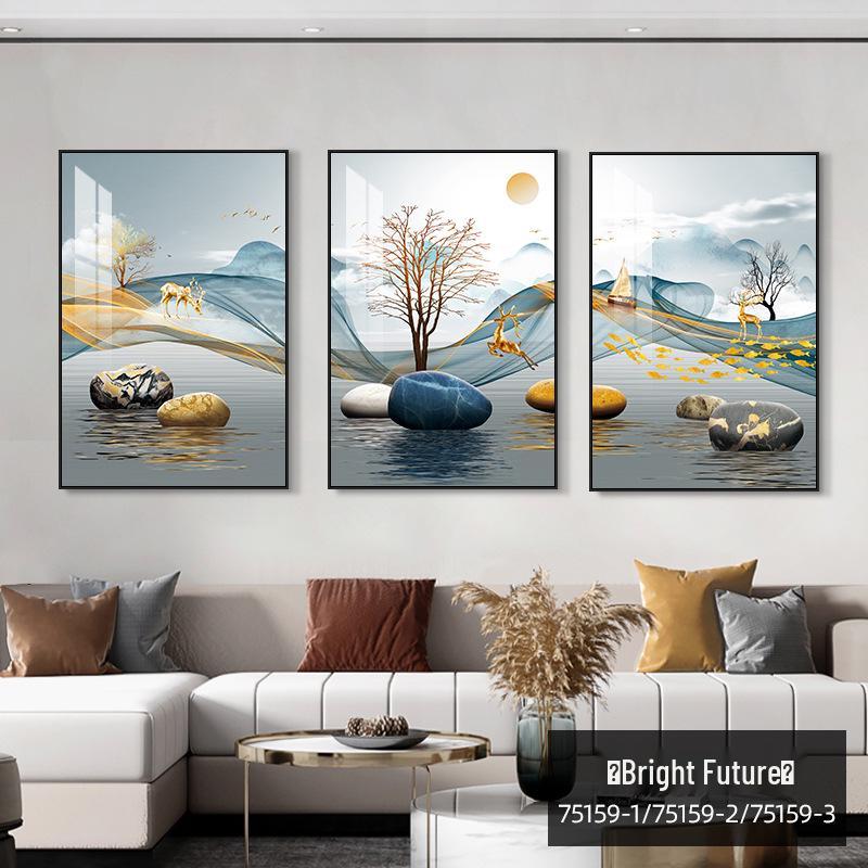 Nordic Minimalist Triptych: Modern Decorative Wall Art for Living Room, Bedroom, or Dining Area