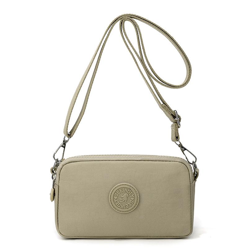 Portamonete in Nylon Leggero Grande Capacità Piccola Borsa Quadrata da Donna Borsa a Tracolla