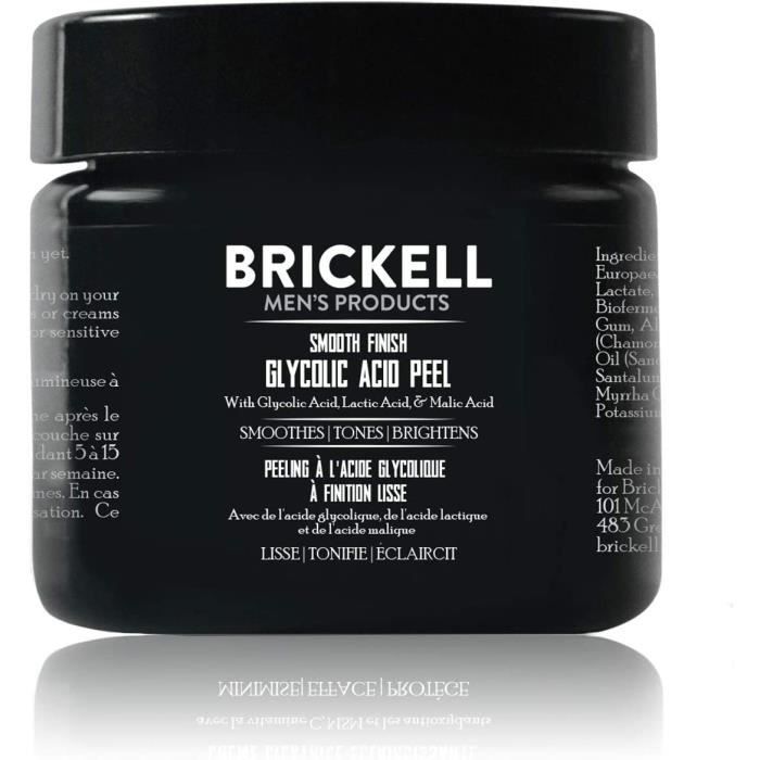 Peeling - Brickell - Acide Glycolique - Naturel - Biologique - Anti-âge