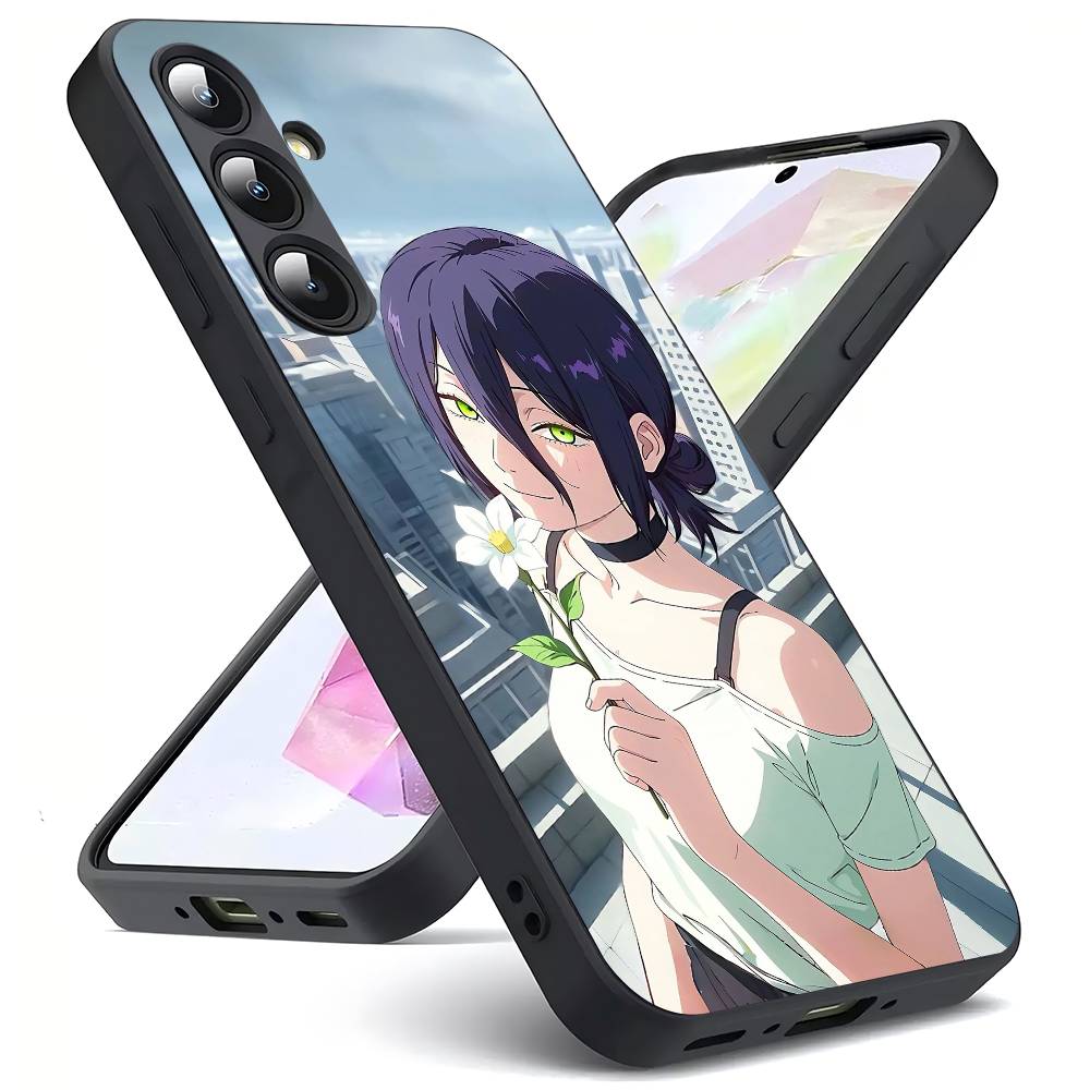 Chainsaw Man Reze For Samsung Galaxy S25 S24 S23 Ultra S22 S21 Plus S20 Black Soft Silicone Protective Case