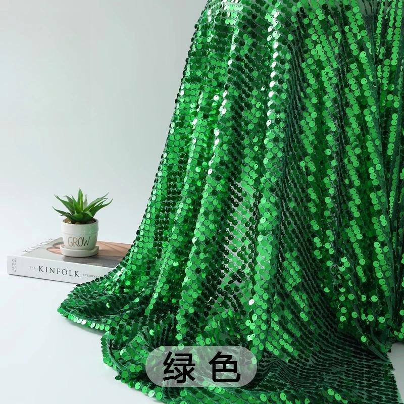 Wedding Stage Background Fabric Sequin Festival Party Decorative Fabrics for Costumes Performance Encrypt 9mm Glitter