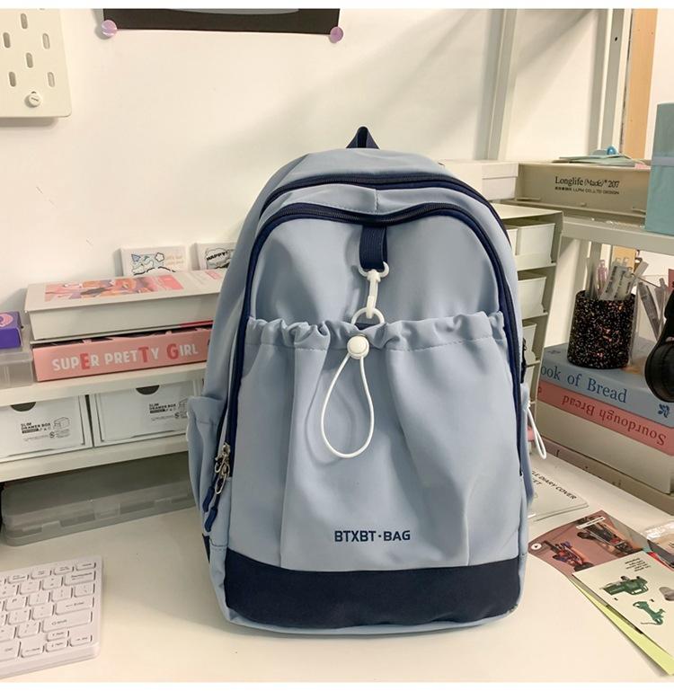 School Bag Ins Small Fresh Casual College Student School Bag Simple Versatile Backpack Lightweight Backpack Sweet Spring Outing Bag