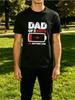 Mens Short Sleeve T Shirt Dad Of 2 Boys Low Battery Graphic Print Cotton Male Summer Casual Out