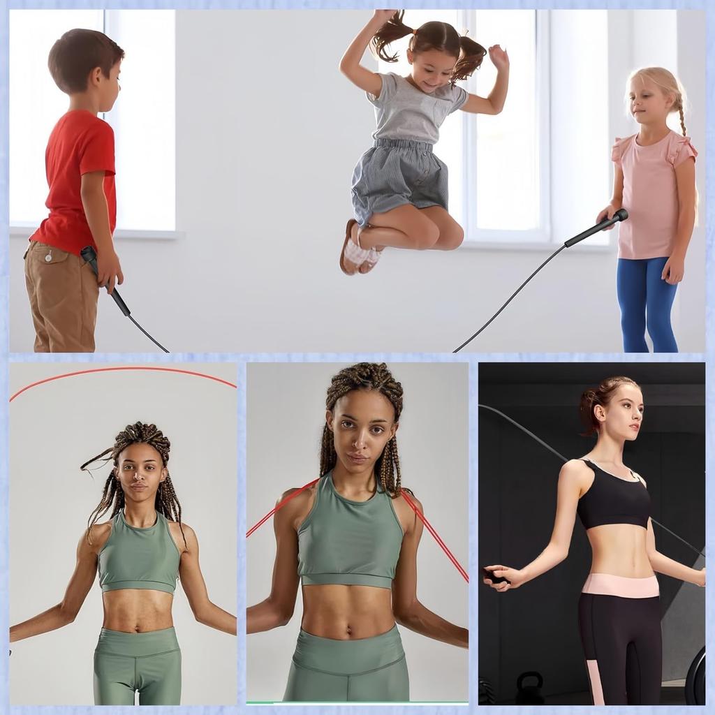 12-Pack Adjustable Fitness Skipping Rope Set, Unisex Training Racing Skipping Rope
